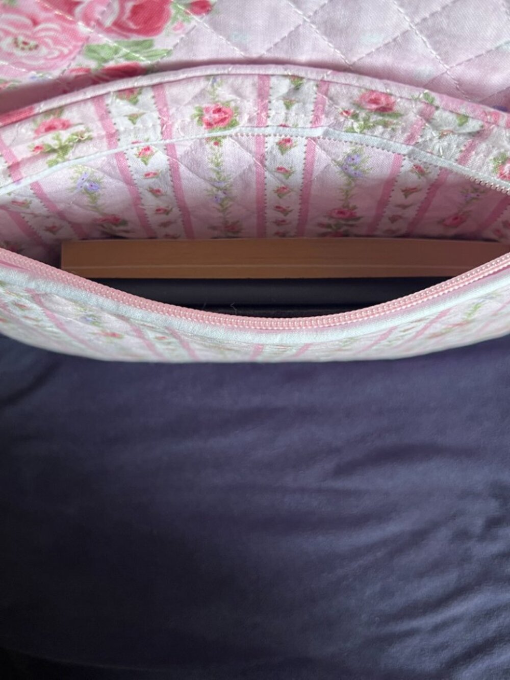 NWOT Handmade Quilted Large Book Sleeve, Dual Pockets, Fabric Bookmark - Picture 7 of 14